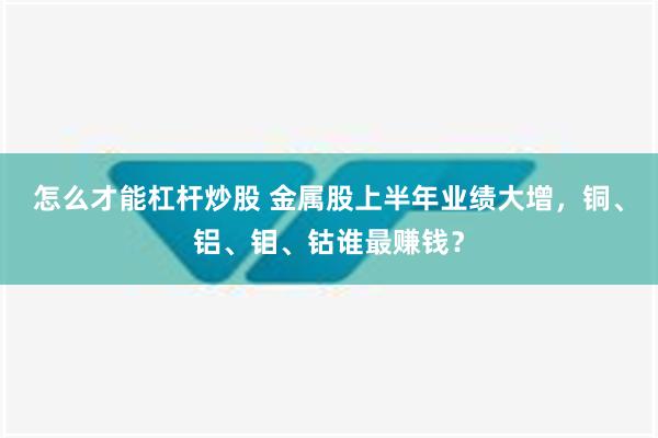 怎么才能杠杆炒股 金属股上半年业绩大增，铜、铝、钼、钴谁最赚钱？