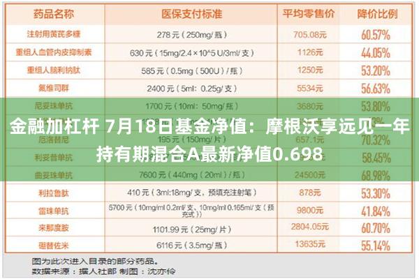 金融加杠杆 7月18日基金净值：摩根沃享远见一年持有期混合A最新净值0.698