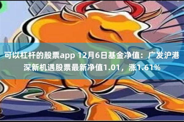 可以杠杆的股票app 12月6日基金净值：广发沪港深新机遇股票最新净值1.01，涨1.61%